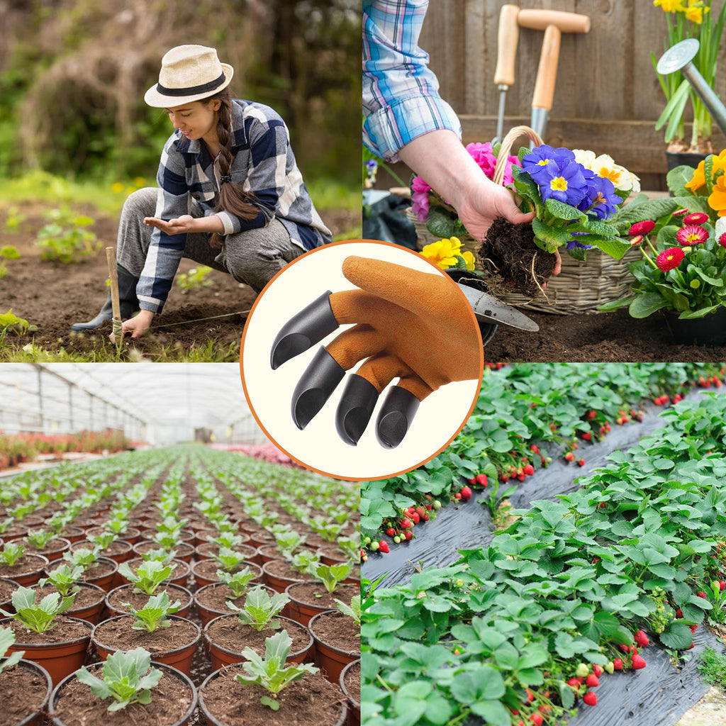 LUSH & DEW Gardening Gloves with Claws 